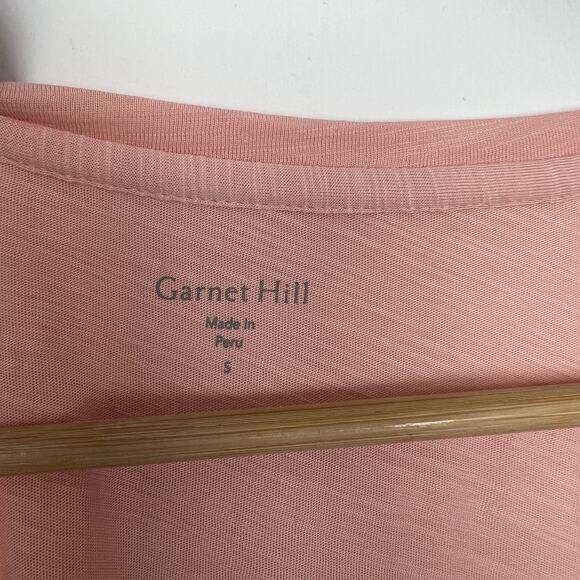 Garnet Hill Women's Small Long Sleeve Crew Neck Top 100% Organic Pima Cotton Tee - Picture 2 of 10